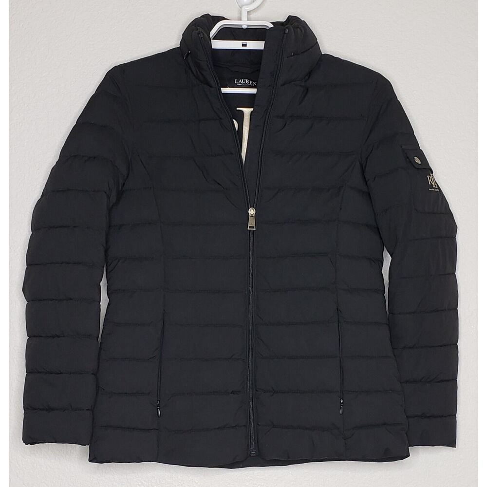 Lauren Ralph Lauren Black Label Womens‎ Jacket XS Black Full Zip Quilted Puffer